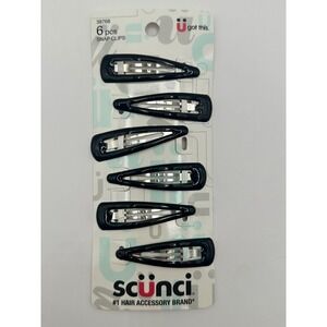 Scunci Snap Clips‎ 6 Pcs Black Hair Clips Accessories